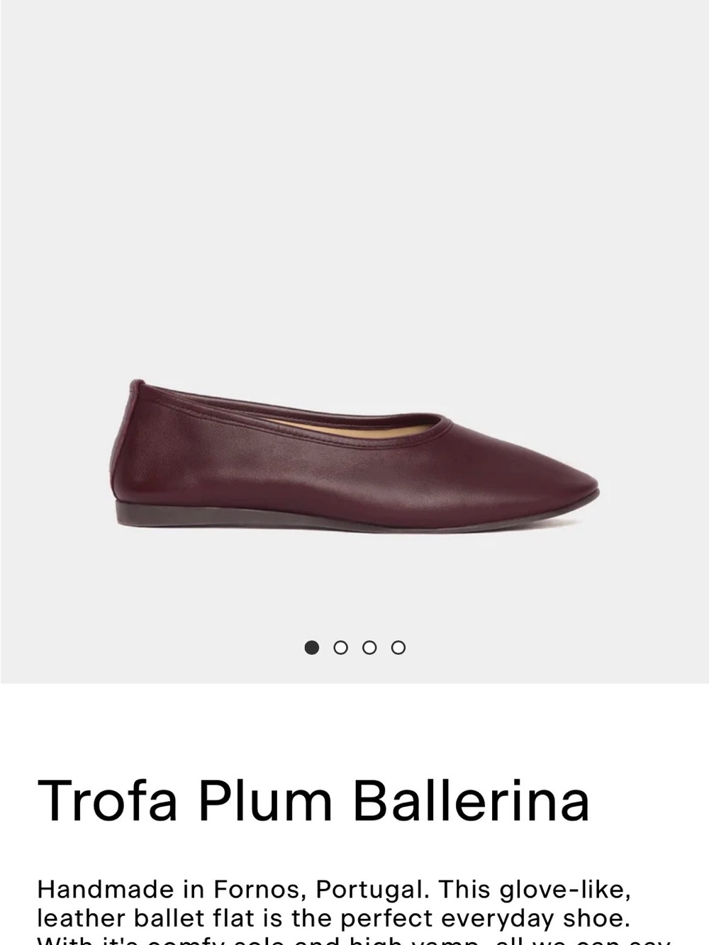 Ballet flats in deep plum Maguire - Picture 3 of 3